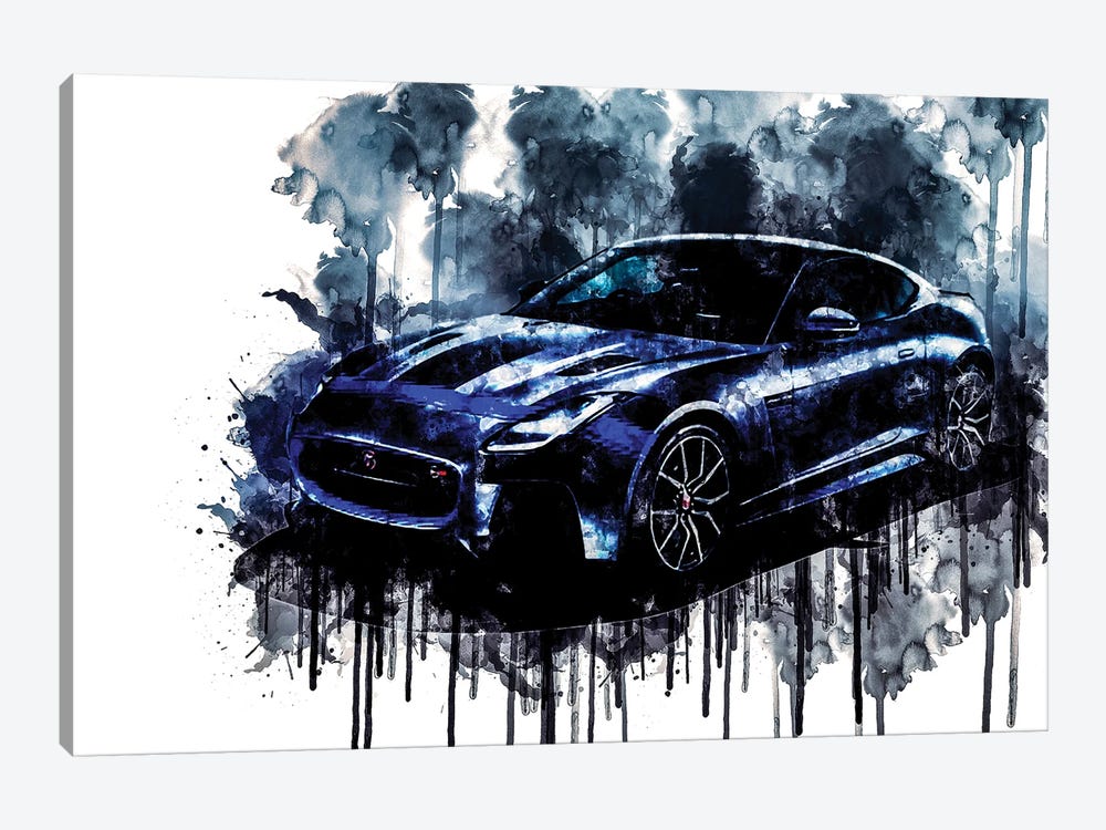 Car 2018 Jaguar F Type SVR Graphic Pack Coupe by Sissy Angelastro 1-piece Canvas Art