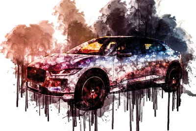 Car 2018 Jaguar I-Pace EV400 AWD S by Sissy Angelastro canvas print