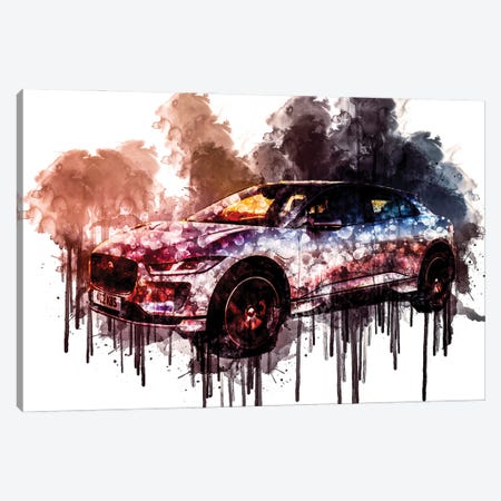 Car 2018 Jaguar I-Pace EV400 AWD S Canvas Print #SSY215} by Sissy Angelastro Canvas Art Print