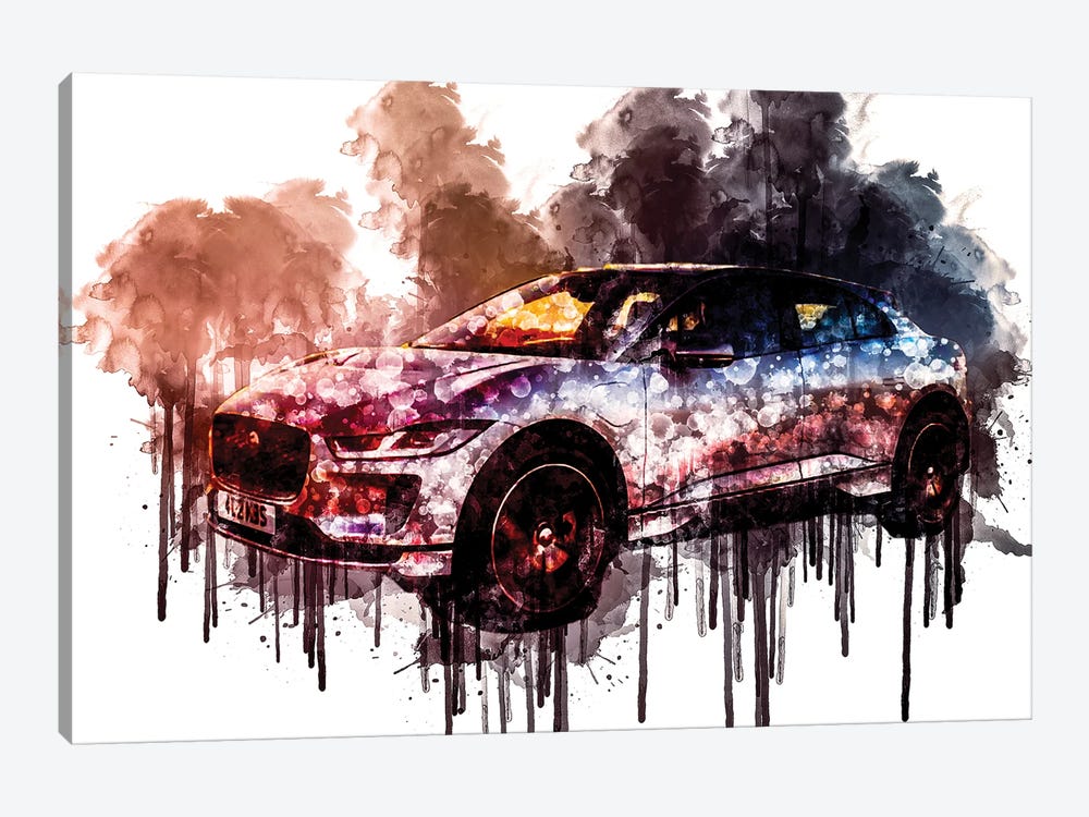 Car 2018 Jaguar I-Pace EV400 AWD S by Sissy Angelastro 1-piece Canvas Art Print