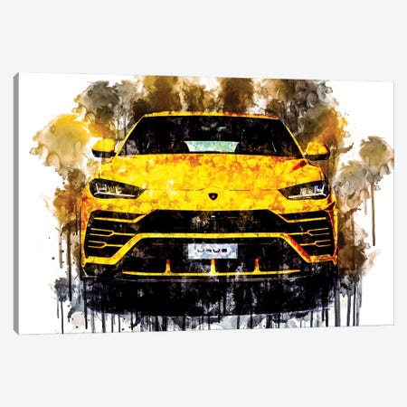 Car 2018 Lamborghini Urus Canvas Print #SSY218} by Sissy Angelastro Canvas Wall Art