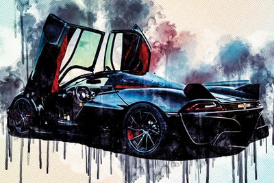 2020 SSC Tuatara Rear View Luxury Hypercar New Black Ssc Tuatara Sports by Sissy Angelastro canvas print