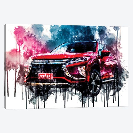 Car 2018 Mitsubishi Eclipse Cross Exceed Canvas Print #SSY221} by Sissy Angelastro Canvas Print