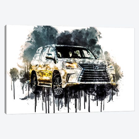 Car 2018 Lexus LX 570 Two Row Canvas Print #SSY222} by Sissy Angelastro Art Print