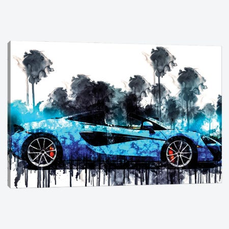 Car 2018 McLaren 570S Spider Canvas Print #SSY224} by Sissy Angelastro Canvas Wall Art