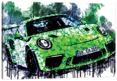 Car 2018 Porsche 911 GT3 RS Canvas Art Print - Sissy Angelastro