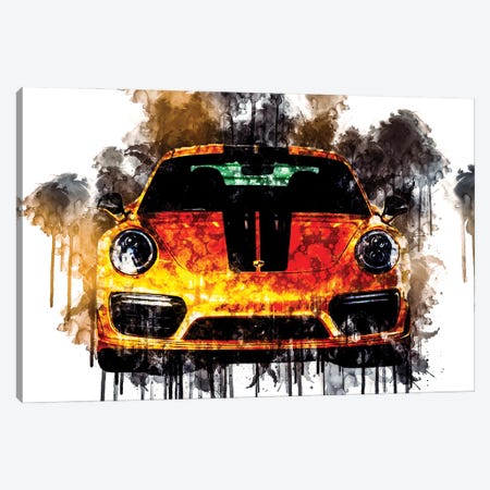Car 2018 Porsche 911 Turbo S Exclusive Series Canvas Print #SSY231} by Sissy Angelastro Canvas Art