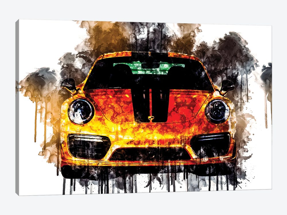 Car 2018 Porsche 911 Turbo S Exclusive Series by Sissy Angelastro 1-piece Canvas Print