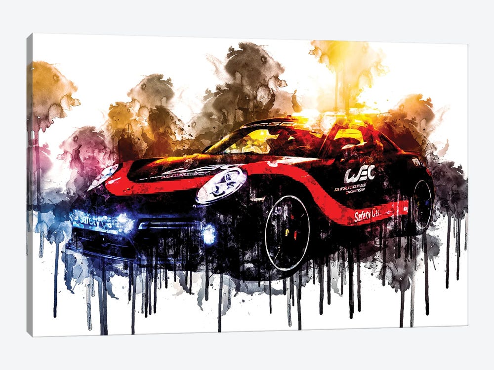 Car 2018 Porsche 911 Turbo WEC Safety by Sissy Angelastro 1-piece Canvas Artwork
