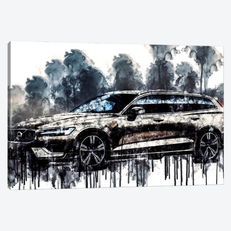 Car 2018 Volvo V60 T8 Inscription Canvas Print #SSY236} by Sissy Angelastro Art Print