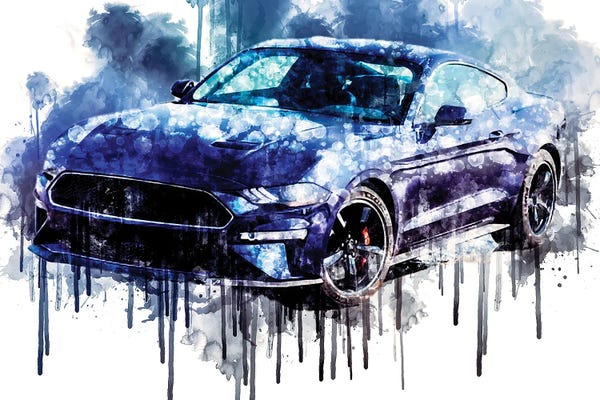 Ford: Car 2019 Ford Mustang Bullitt Kona Blue by Sissy Angelastro