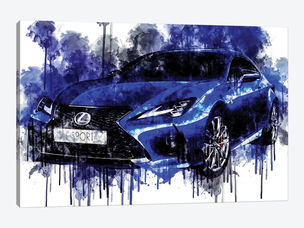 Car 2019 Lexus RC 350 F Sport Cars Watercolor Painting Colorful Art by Sissy Angelastro 1-piece Art Print