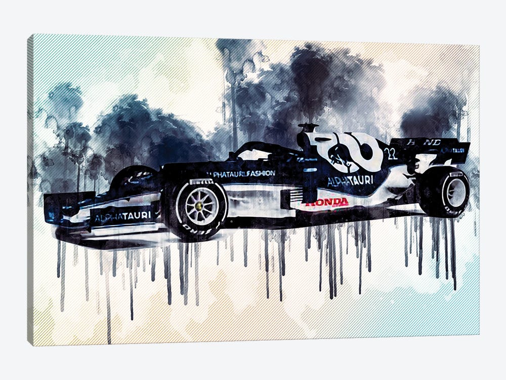 2021 Alphatauri AT02 Formula 1 Car by Sissy Angelastro 1-piece Canvas Art