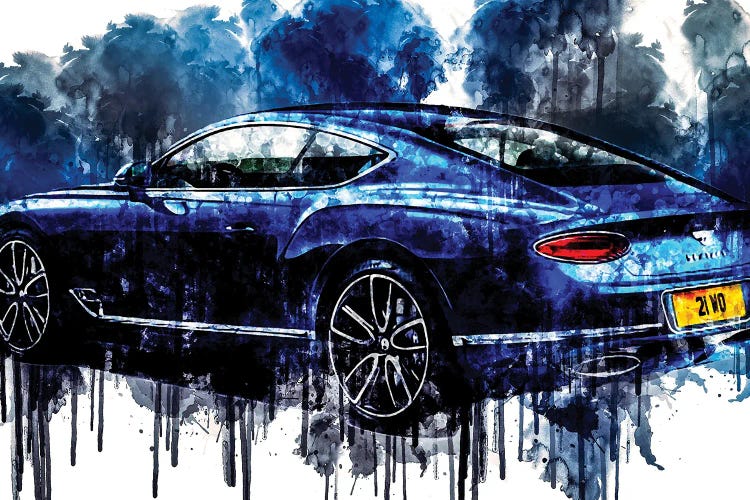 Car 2017 Bentley Continental GT Rear by Sissy Angelastro wall art