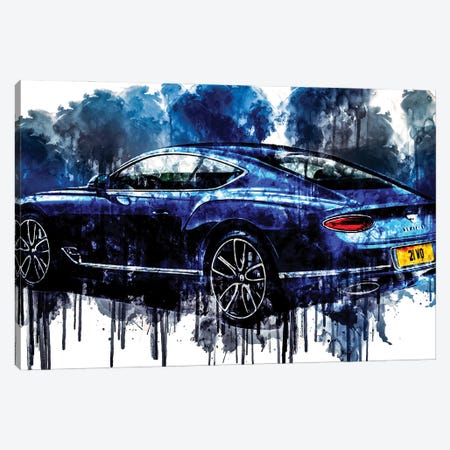 Car 2017 Bentley Continental GT Rear Canvas Print #SSY250} by Sissy Angelastro Canvas Wall Art