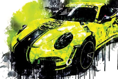 Car 2017 Black Box Porsche 911 GT3 RS by Sissy Angelastro metal wall art