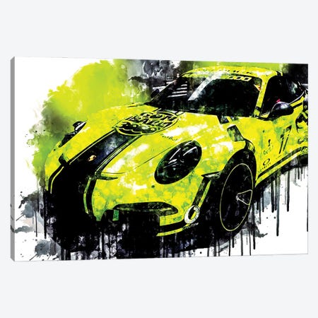 Car 2017 Black Box Porsche 911 GT3 RS Canvas Print #SSY258} by Sissy Angelastro Canvas Wall Art