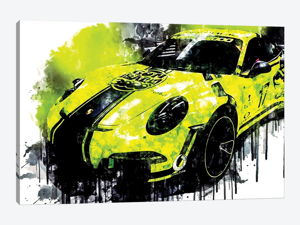 Car 2017 Black Box Porsche 911 GT3 RS by Sissy Angelastro 1-piece Canvas Art