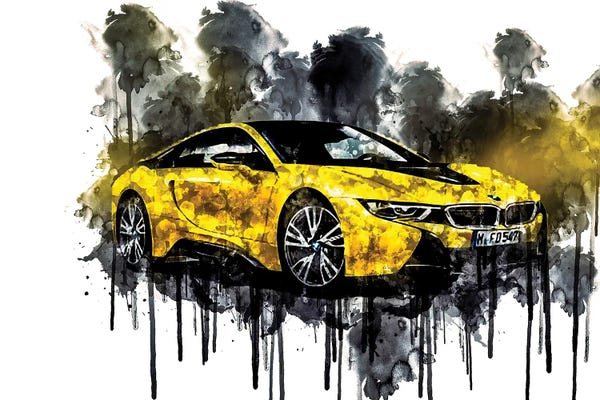 BMW: Car 2017 BMW i8 Frozen Yellow Edition by Sissy Angelastro