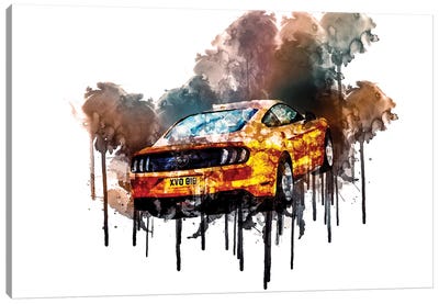 Car 2017 Ford Mustang GT Fastback Canvas Art Print - Sissy Angelastro