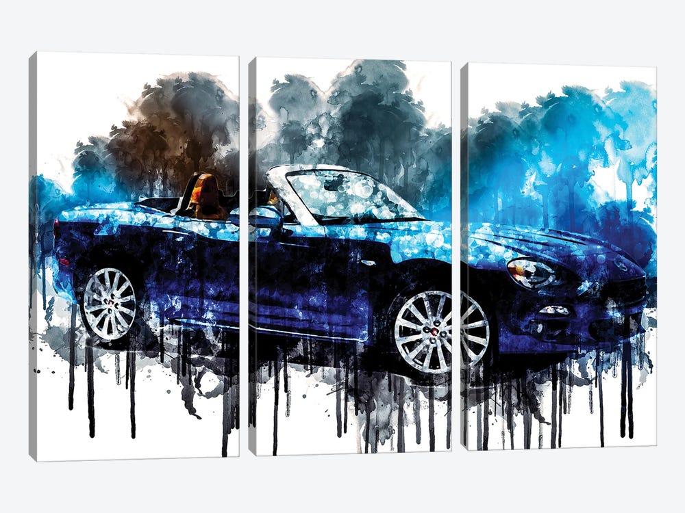 Car 2017 Fiat 124 Spider by Sissy Angelastro 3-piece Canvas Print