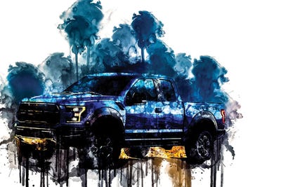 Car 2017 Ford F 150 SVT Raptor by Sissy Angelastro multi panel art