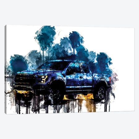 Car 2017 Ford F 150 SVT Raptor Canvas Print #SSY264} by Sissy Angelastro Canvas Artwork