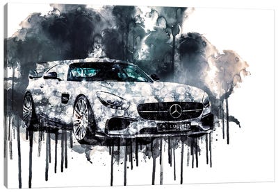 Car 2017 Luethen Motorsport Mercedes AMG GT Canvas Art Print - Mercedes-Benz