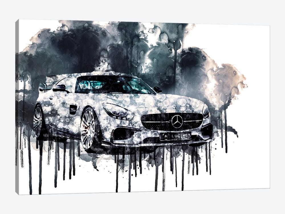 Car 2017 Luethen Motorsport Mercedes AMG GT by Sissy Angelastro 1-piece Canvas Art