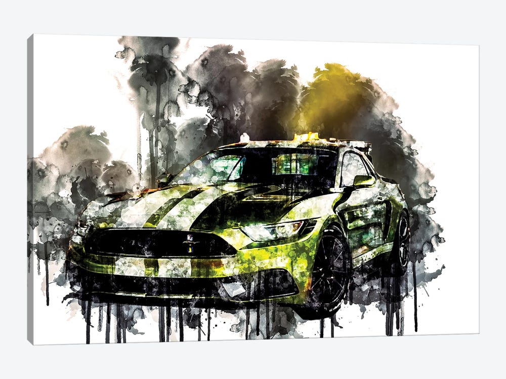 Car 2017 Ford Mustang NotchBack Design by Sissy Angelastro 1-piece Canvas Art Print