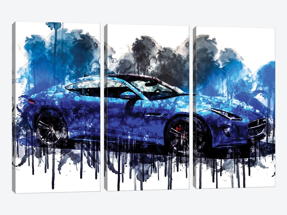 Car 2017 Jaguar F Type British Design Edition by Sissy Angelastro 3-piece Art Print
