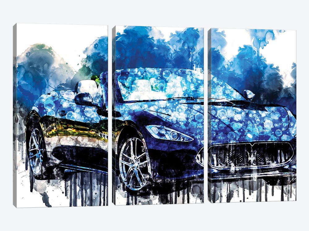 Car 2017 Maserati Grancabrio Sport by Sissy Angelastro 3-piece Canvas Art Print