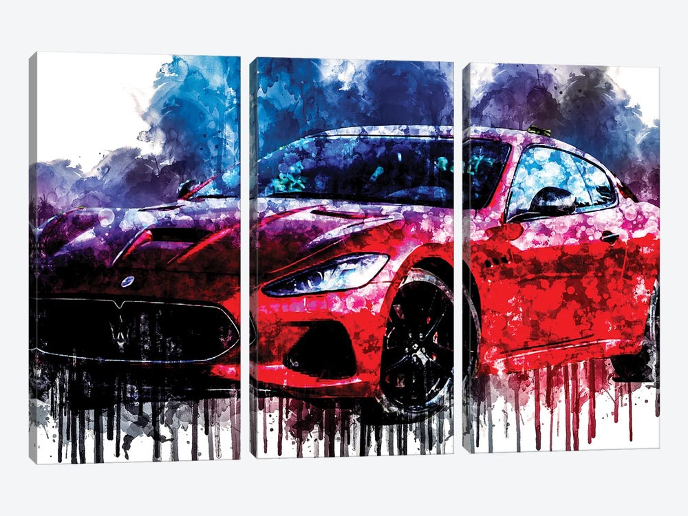 Car 2017 Maserati Granturismo MC by Sissy Angelastro 3-piece Canvas Art