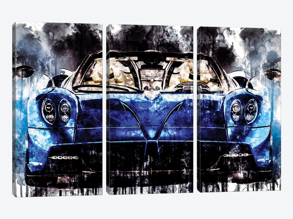 Car 2017 Pagani Huayra Roadster by Sissy Angelastro 3-piece Canvas Print