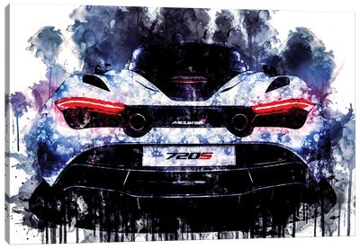 Car 2017 McLaren 720s Coupe Cars Watercolor Canvas Art Print