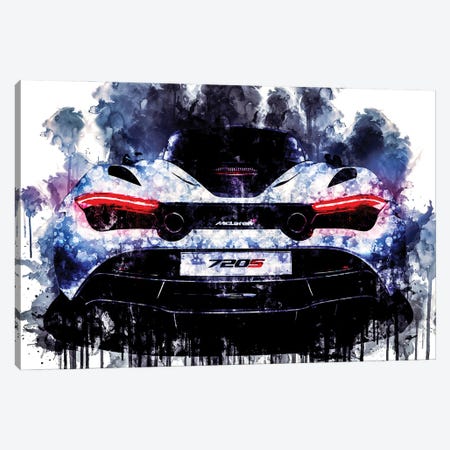 Car 2017 McLaren 720s Coupe Cars Watercolor Canvas Print #SSY279} by Sissy Angelastro Canvas Artwork