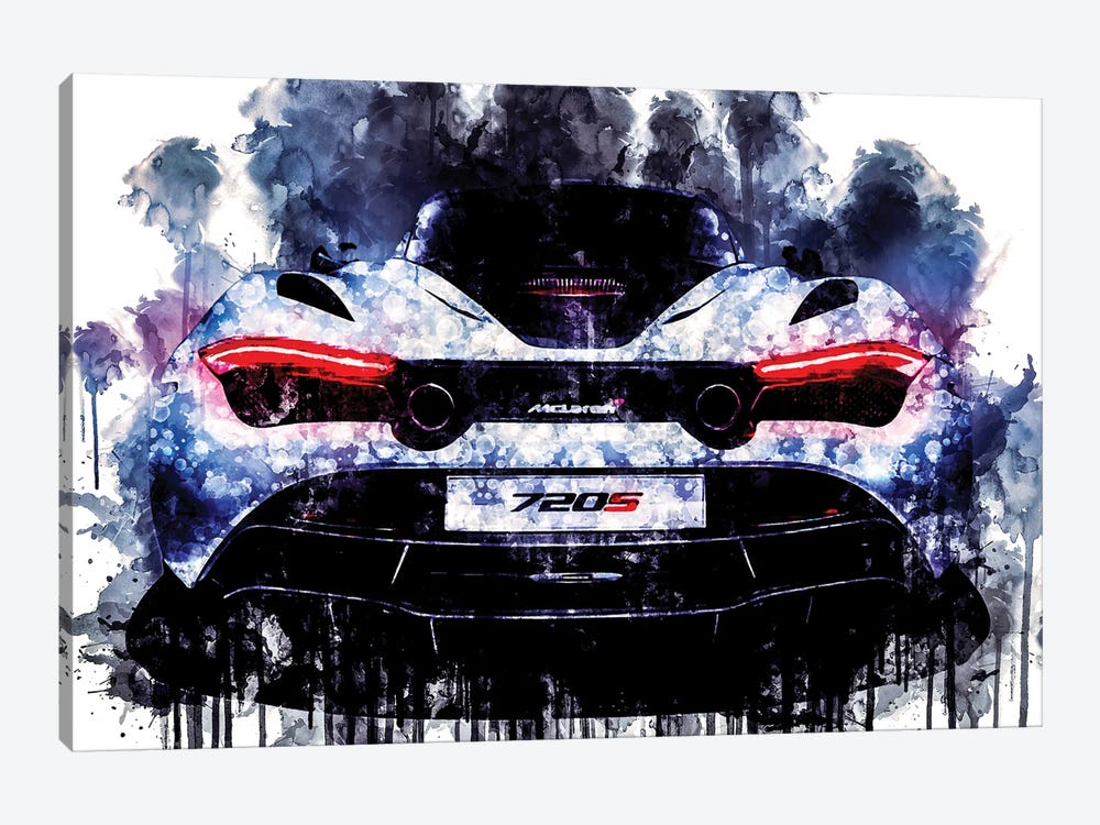 Car 2017 McLaren 720s Coupe Cars Watercolor by Sissy Angelastro 1-piece Art Print