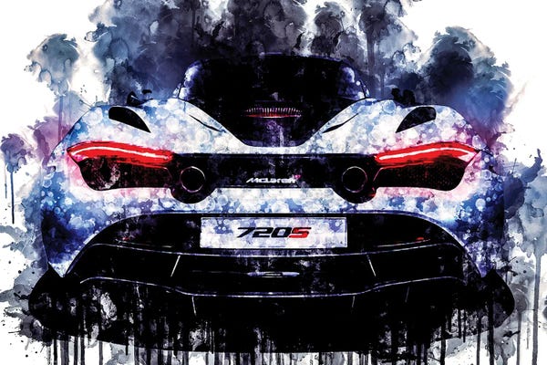 McLaren: Car 2017 McLaren 720s Coupe Cars Watercolor by Sissy Angelastro