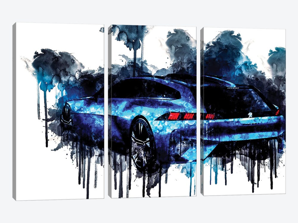 Car 2017 Peugeot Instinct Concept by Sissy Angelastro 3-piece Canvas Wall Art