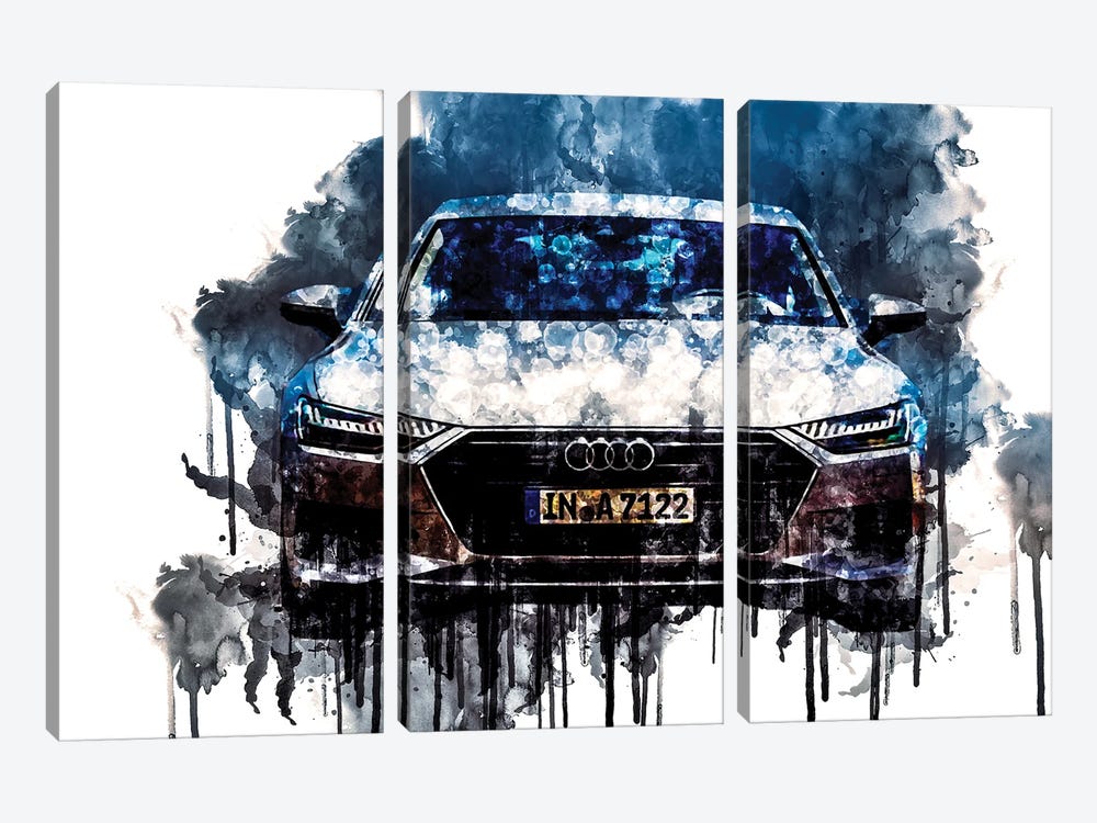 Car 2018 Audi A7 Sportback 50 TDI Quattro by Sissy Angelastro 3-piece Canvas Art