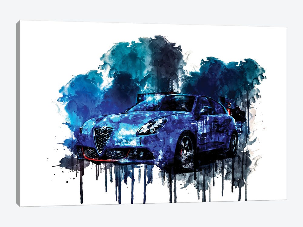 Car 2018 Alfa Romeo Giulia Quadrifoglio by Sissy Angelastro 1-piece Canvas Wall Art