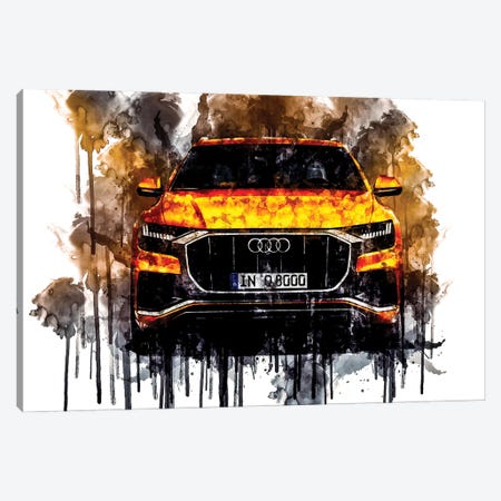 Car 2018 Audi Q8 50 TDI Quattro S Line Canvas Print #SSY296} by Sissy Angelastro Art Print