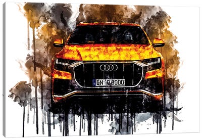 Car 2018 Audi Q8 50 TDI Quattro S Line Canvas Art Print