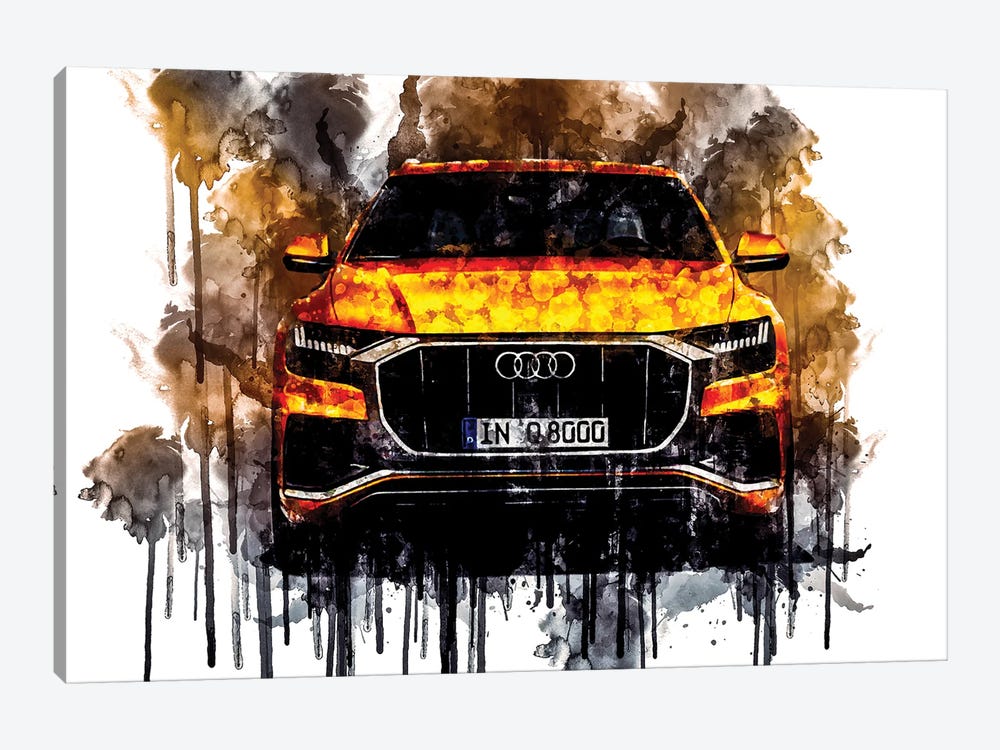 Car 2018 Audi Q8 50 TDI Quattro S Line by Sissy Angelastro 1-piece Canvas Artwork