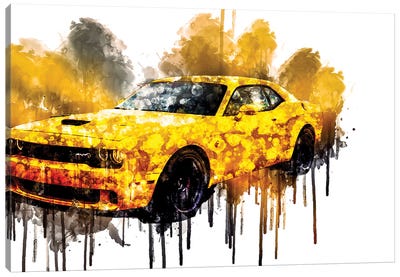 Car 2018 Dodge Challenger SRT Hellcat Widebody Canvas Art Print - Sissy Angelastro