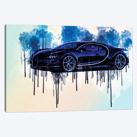 2017 New Hypercar Bugatti Chiron Canvas Print #SSY2} by Sissy Angelastro Canvas Print