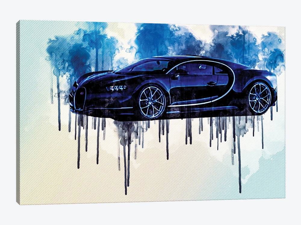 2017 New Hypercar Bugatti Chiron by Sissy Angelastro 1-piece Canvas Art Print