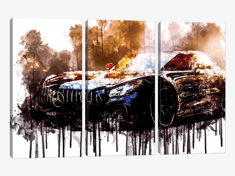 Car 2018 Edo Competition Mercedes AMG GT R by Sissy Angelastro 3-piece Art Print