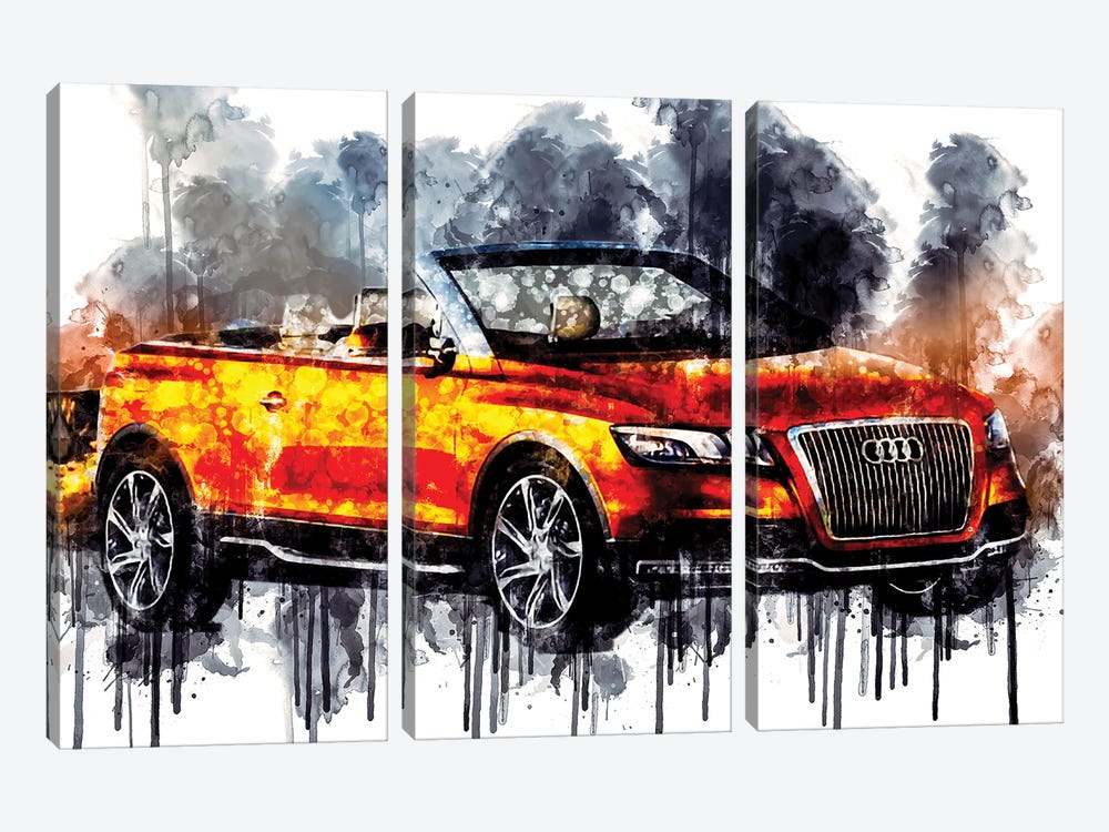 Car Audi Cross Cabriolet Quattro by Sissy Angelastro 3-piece Canvas Art