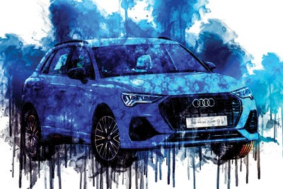 Car Audi Q3 35 TFSI S Line 2019 by Sissy Angelastro canvas print